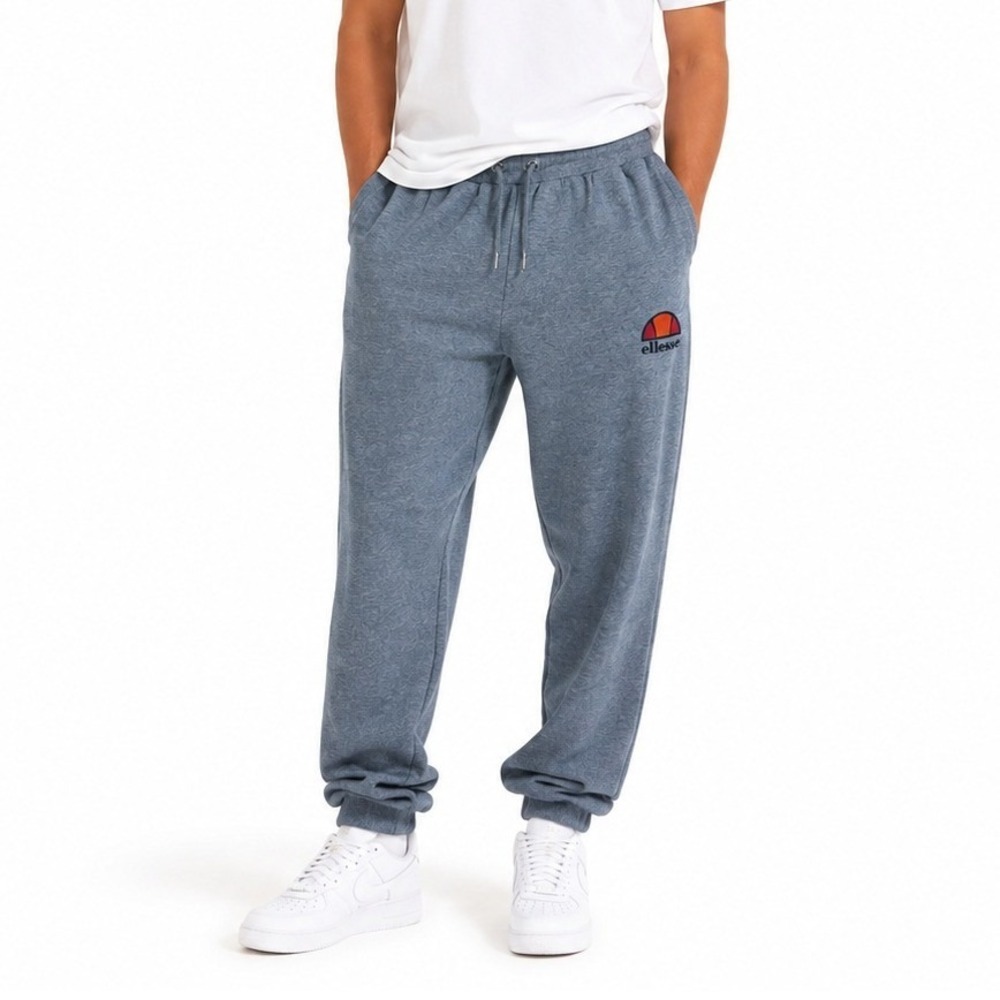 Ellesse Joggers Solid Sweatpants Grey Athleisure Embroidered Logo Size S